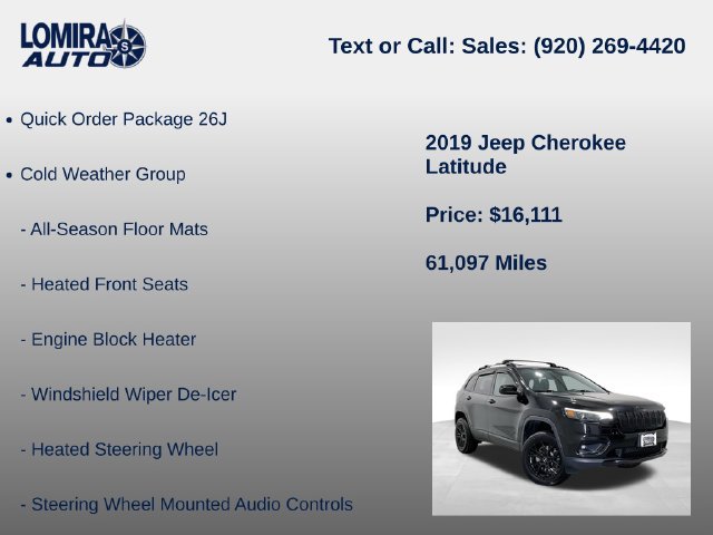 Used 2019 Jeep Cherokee Latitude w/ Comfort & Convenience Group AWD/4WD image 8