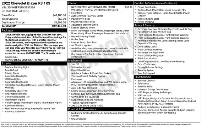 Used 2022 Chevrolet Blazer RS FWD image 67