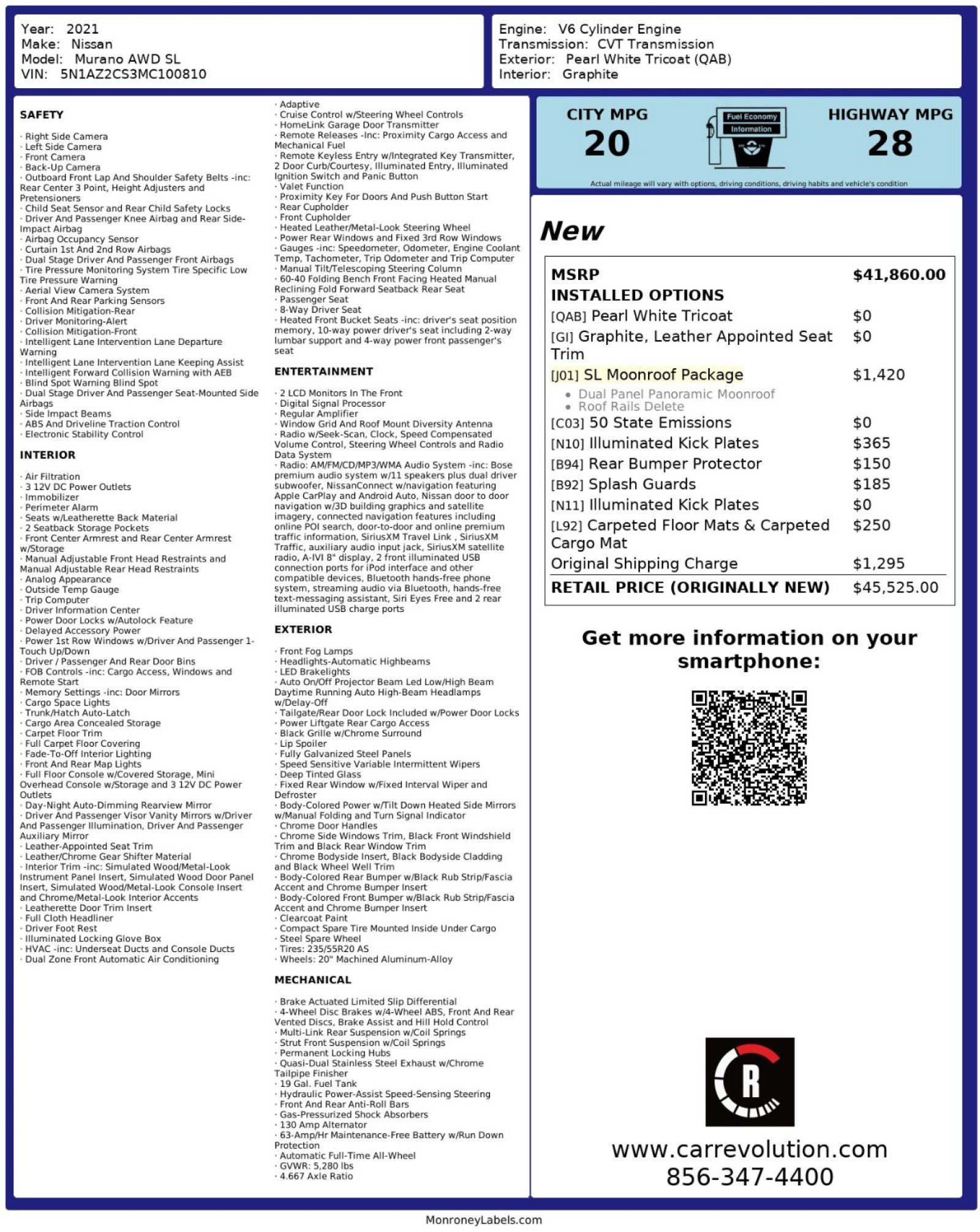 Used 2021 Nissan Murano SL w/ SL Moonroof Package image 10