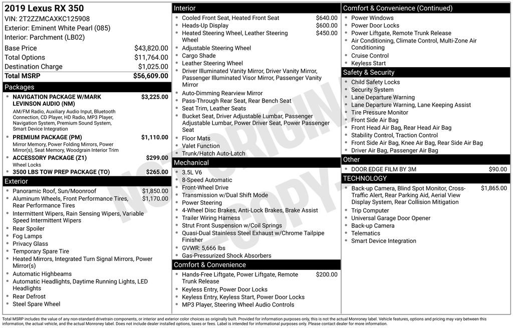 Used 2019 Lexus RX 350 FWD image 20