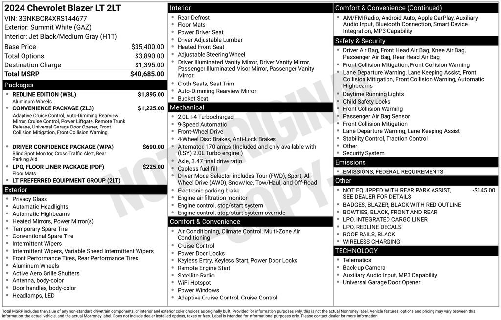 Used 2024 Chevrolet Blazer LT w/ Redline Edition image 11