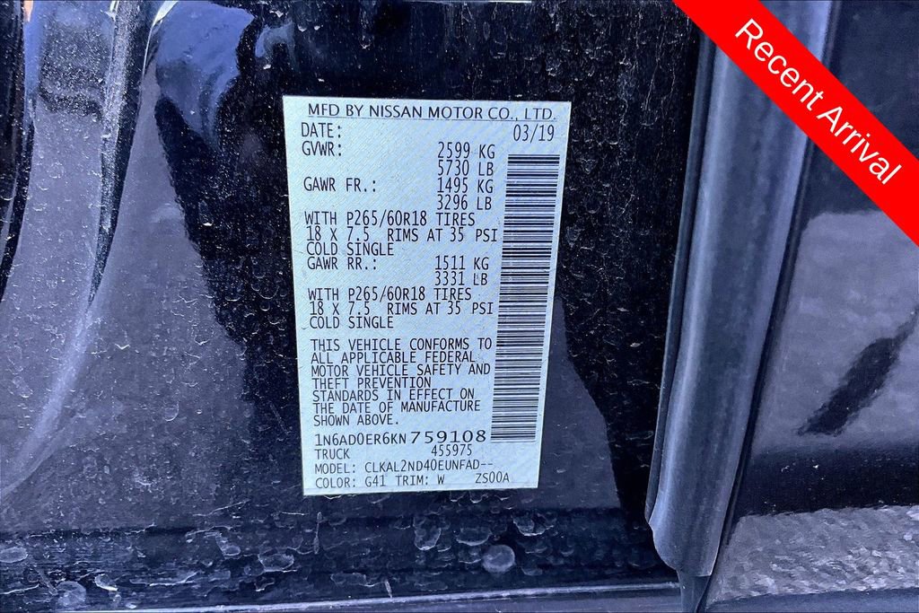 Used 2019 Nissan Frontier SV w/ Value Truck Package image 9