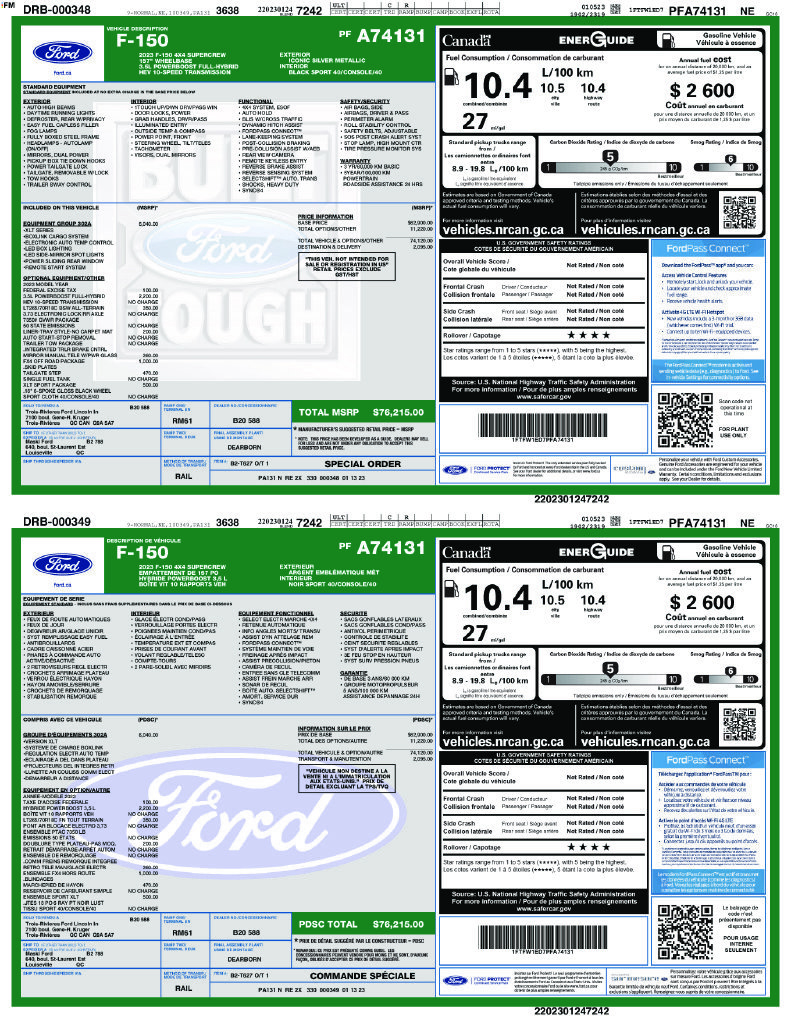 Used 2023 Ford F150 XLT w/ Equipment Group 302A High AWD/4WD image 74
