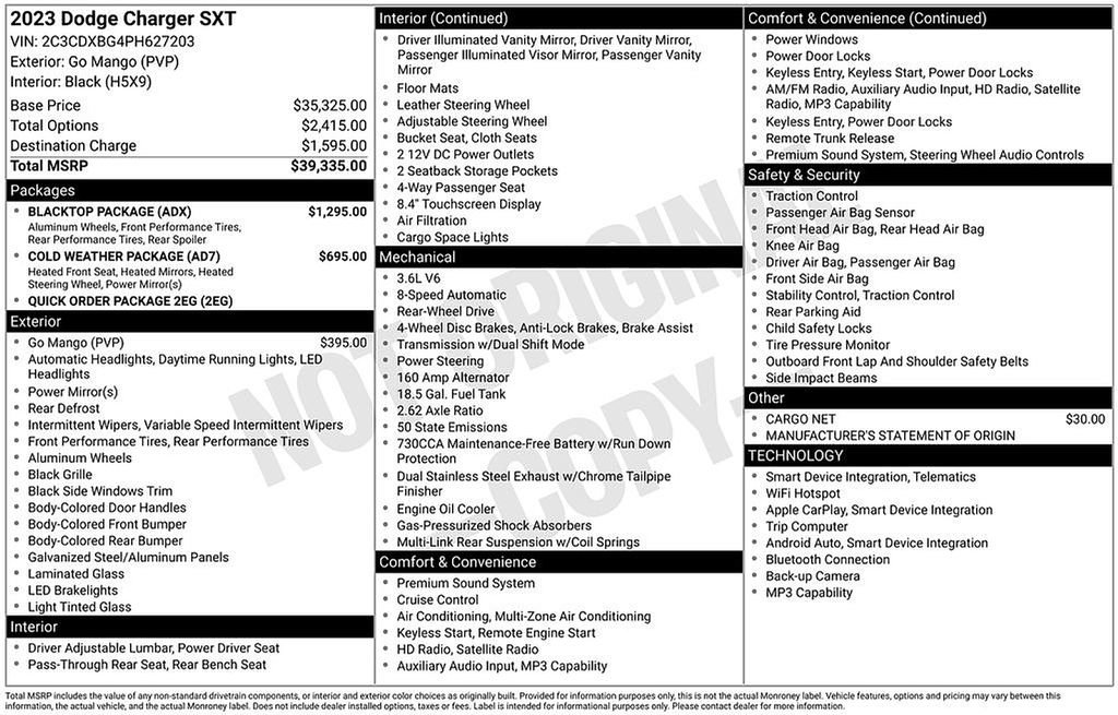 Used 2023 Dodge Charger SXT w/ Blacktop Package RWD image 12