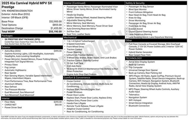 Certified 2025 Kia Carnival SX Prestige FWD image 34