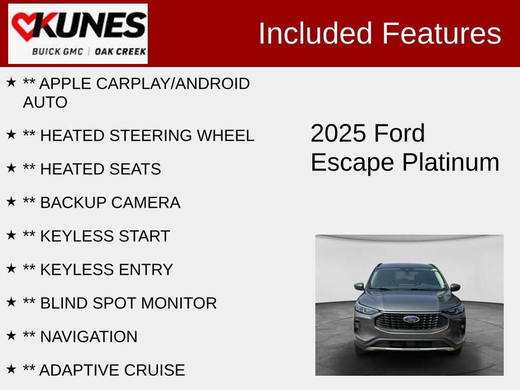 Used 2025 Ford Escape Platinum AWD/4WD image 2
