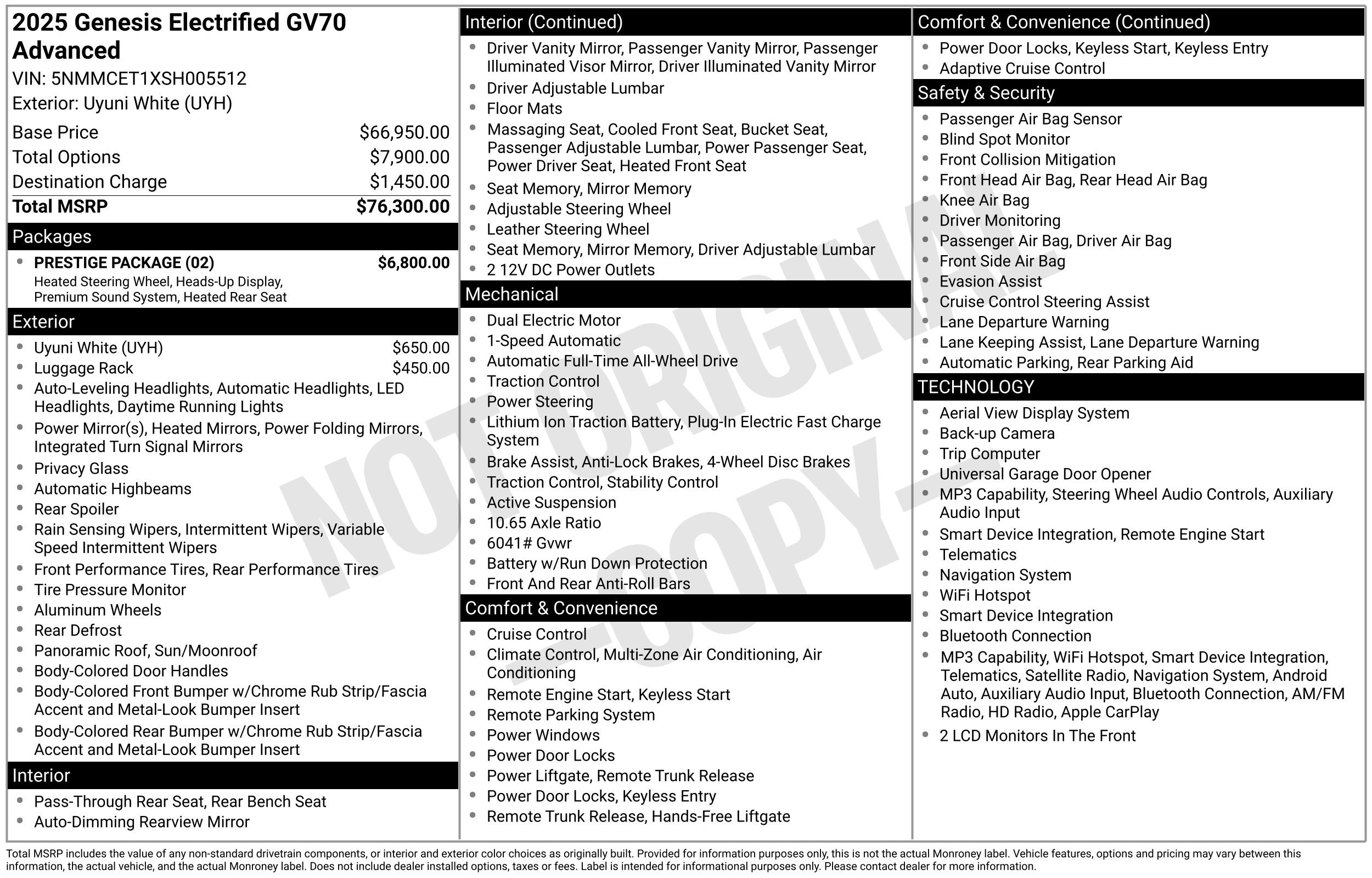 Used 2025 Genesis Electrified GV70 w/ Prestige Package AWD/4WD image 2
