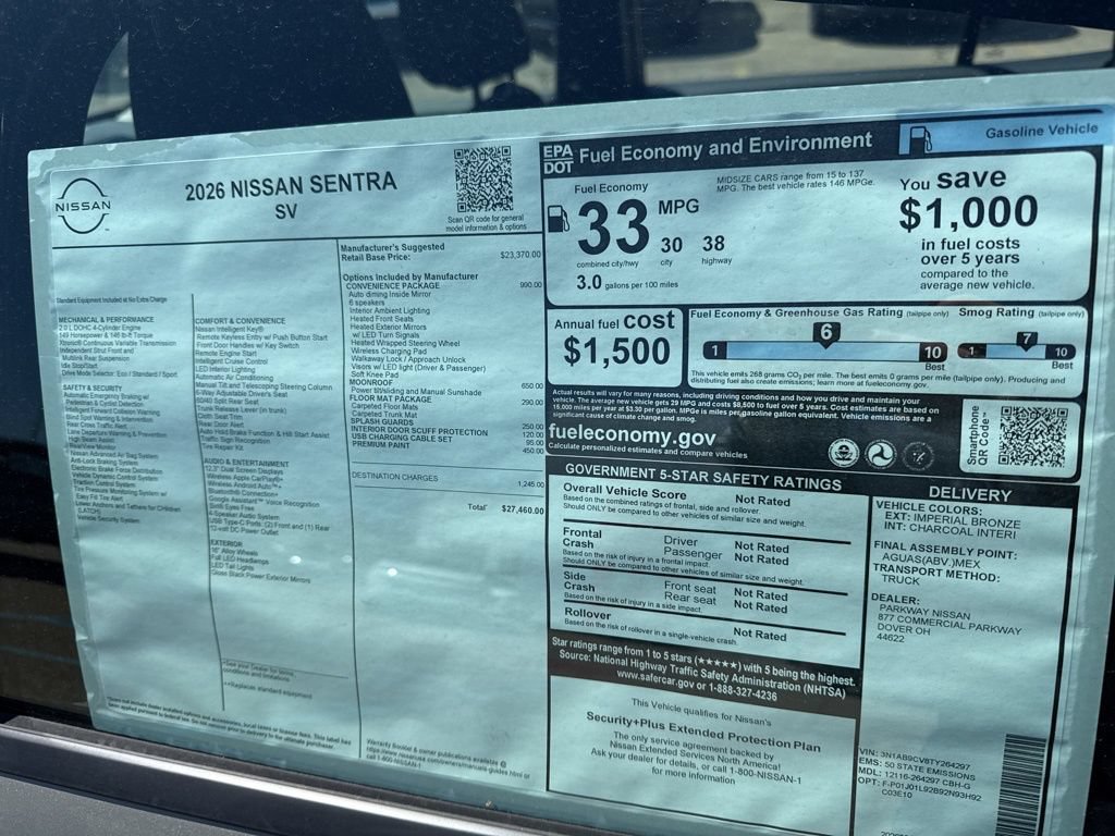 New 2026 Nissan Sentra SV w/ SV Convenience Package FWD image 32