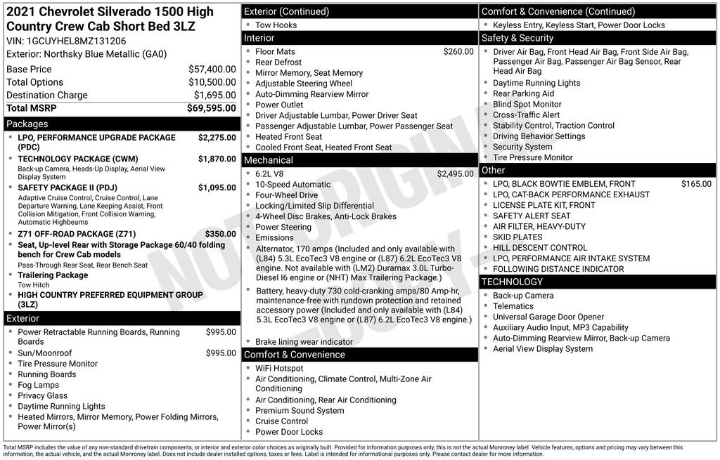 Used 2021 Chevrolet Silverado 1500 High Country image 44