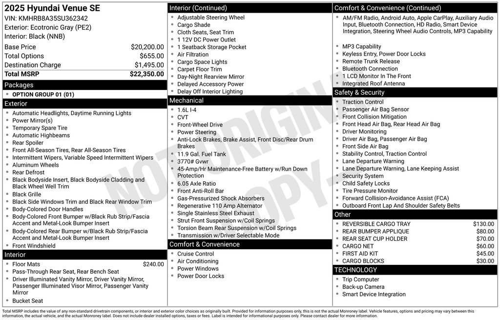 Certified 2025 Hyundai Venue SE FWD image 23