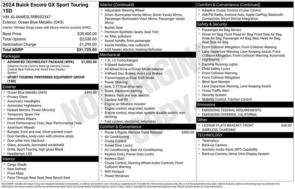 Used 2024 Buick Encore GX Sport Touring w/ Advanced Technology Package image 28
