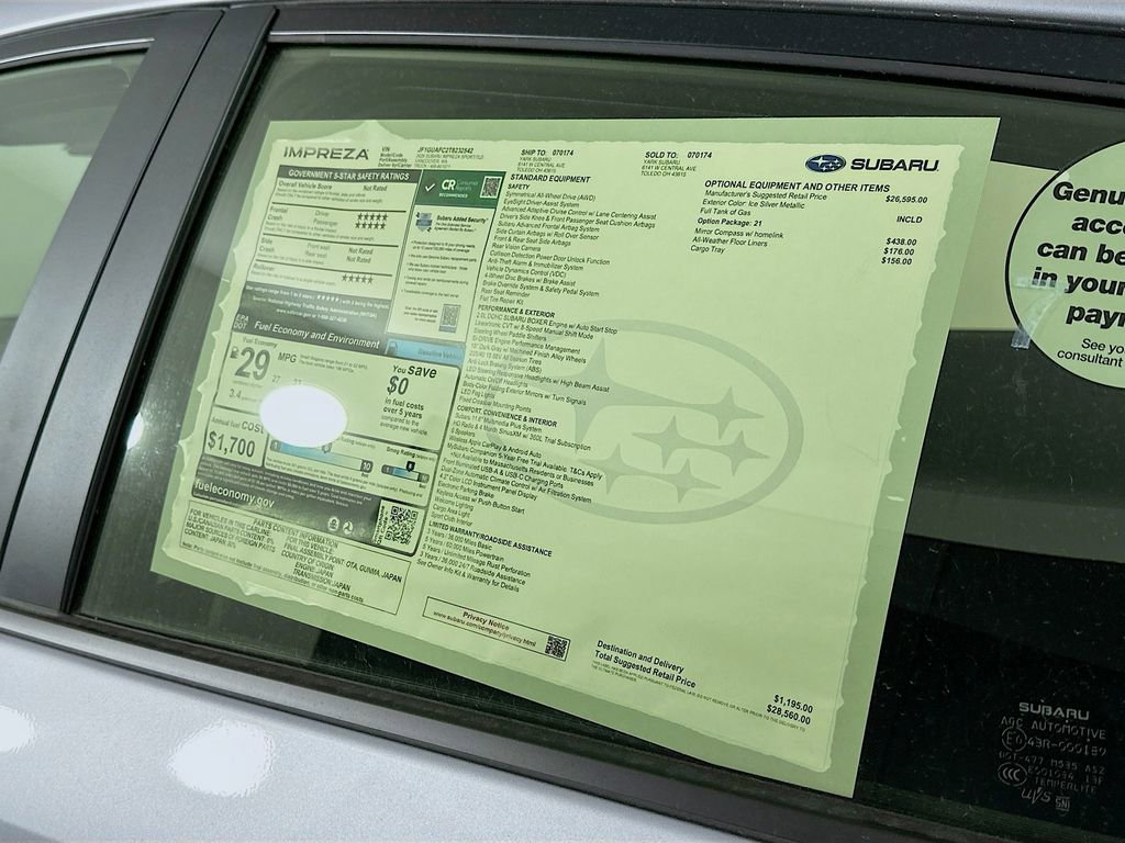 New 2026 Subaru Impreza 2.0i Sport image 12