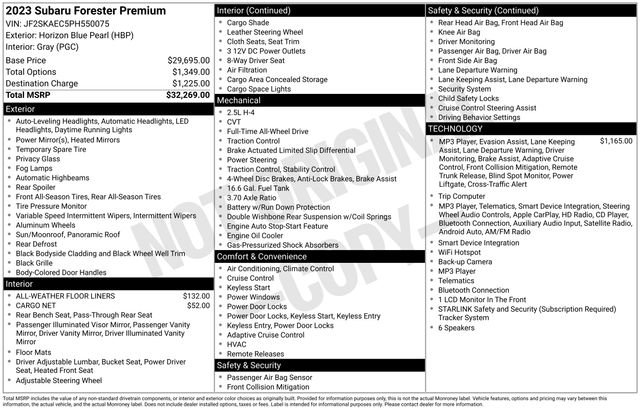 Certified 2023 Subaru Forester Premium AWD/4WD image 14