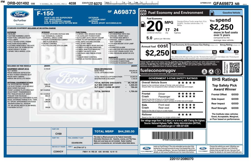Used 2016 Ford F150 XLT w/ Equipment Group 301A Mid RWD image 21