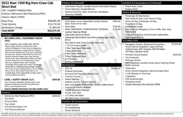 Used 2022 RAM 1500 Big Horn AWD/4WD image 54