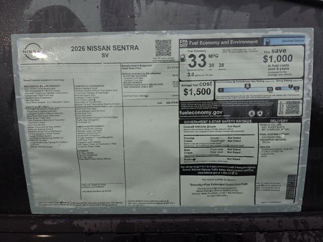 New 2026 Nissan Sentra SV w/ Floor Mat Package image 29