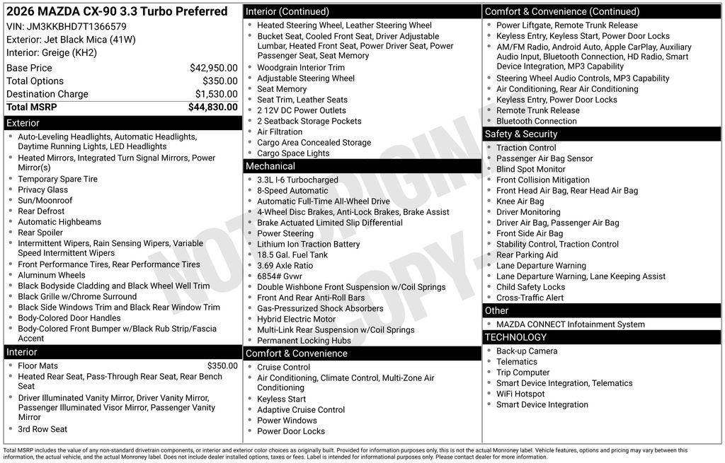 New 2026 MAZDA CX-90 3.3 Turbo w/ Preferred Package image 6