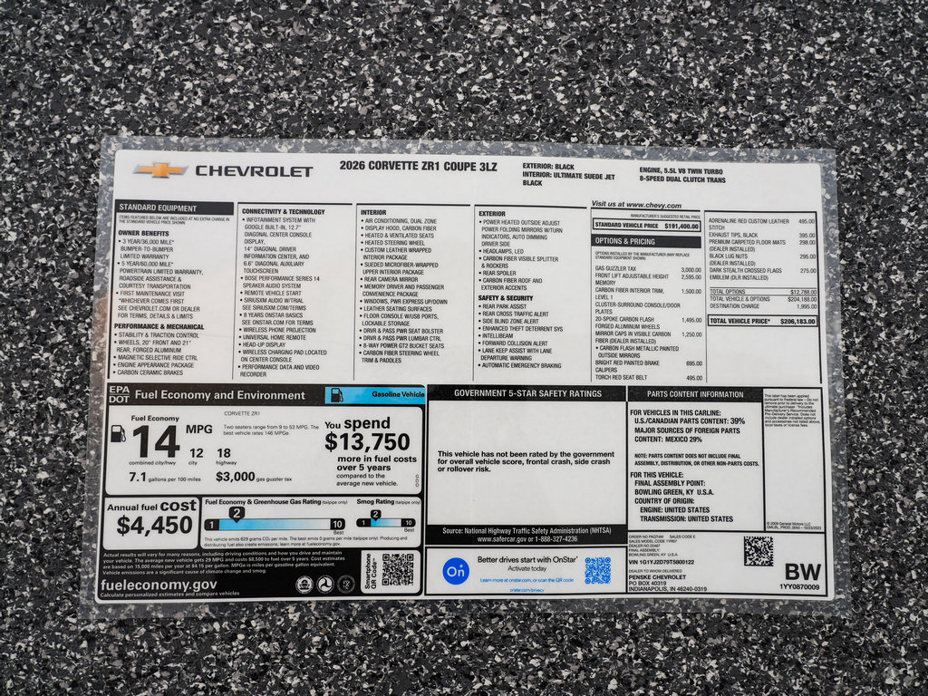 Used 2026 Chevrolet Corvette ZR1 RWD image 50