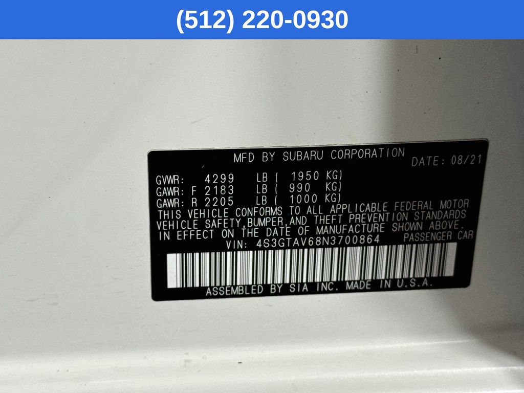 Certified 2022 Subaru Impreza 2.0i Premium AWD/4WD image 40