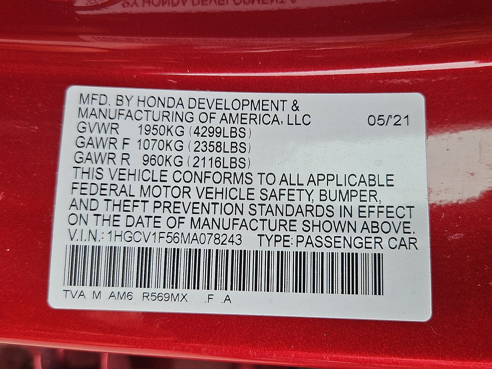 Certified 2021 Honda Accord EX-L image 28
