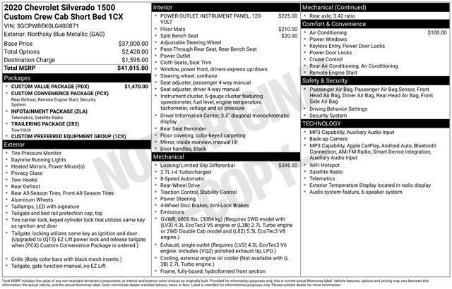 Used 2020 Chevrolet Silverado 1500 Custom w/ Custom Value Package RWD image 31