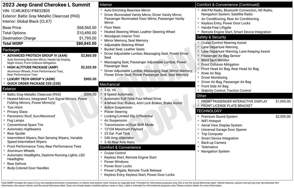 Used 2023 Jeep Grand Cherokee L Summit w/ Advanced Protech Group IV image 4