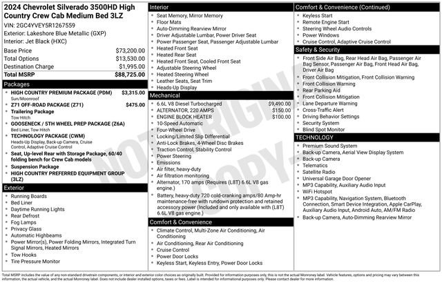 Used 2024 Chevrolet Silverado 3500 High Country w/ High Country Premium Package AWD/4WD image 16