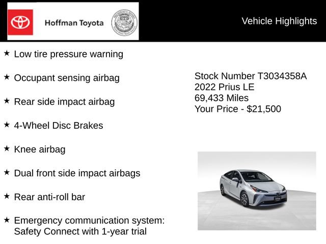 Used 2022 Toyota Prius LE AWD/4WD image 15