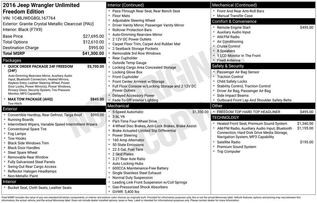 Used 2016 Jeep Wrangler Unlimited Freedom Edition image 2