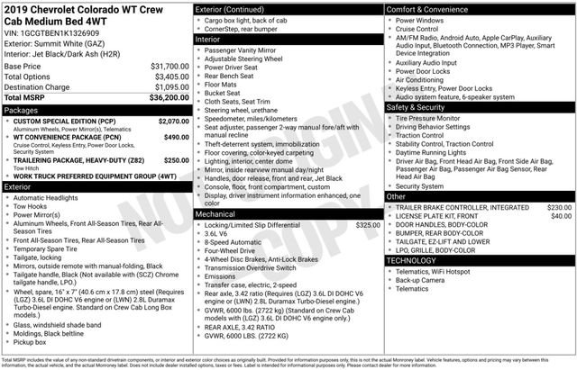 Used 2019 Chevrolet Colorado W/T w/ Custom Special Edition image 3