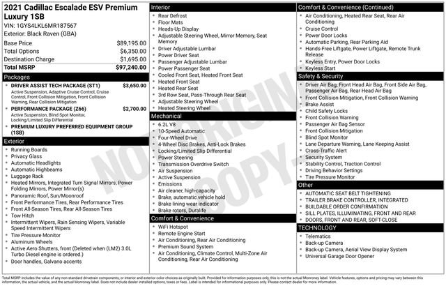 Used 2021 Cadillac Escalade ESV Premium Luxury w/ Driver Assist Tech Package image 46