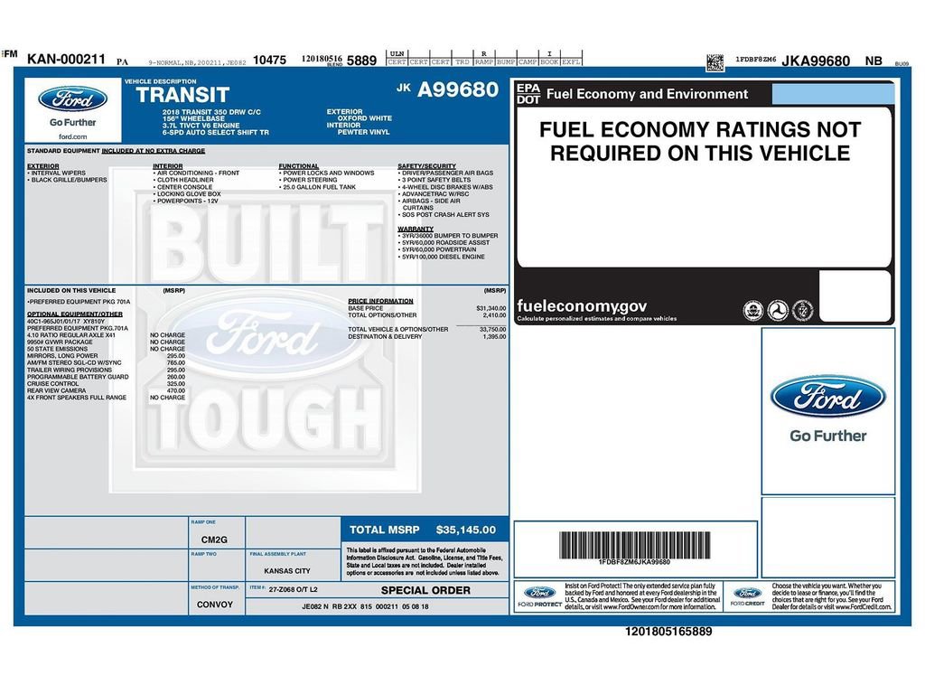 Used 2018 Ford Transit 350 156 DRW image 33