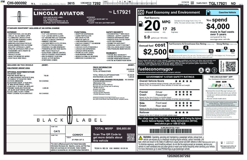New 2026 Lincoln Aviator Black Label w/ Dynamic Handling Package AWD/4WD image 43