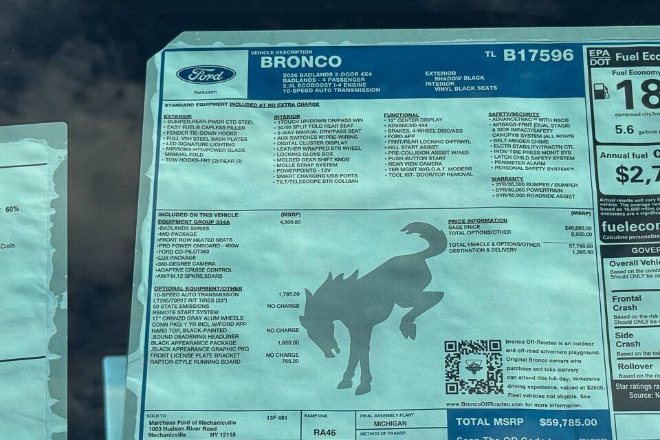 New 2026 Ford Bronco Badlands AWD/4WD image 14
