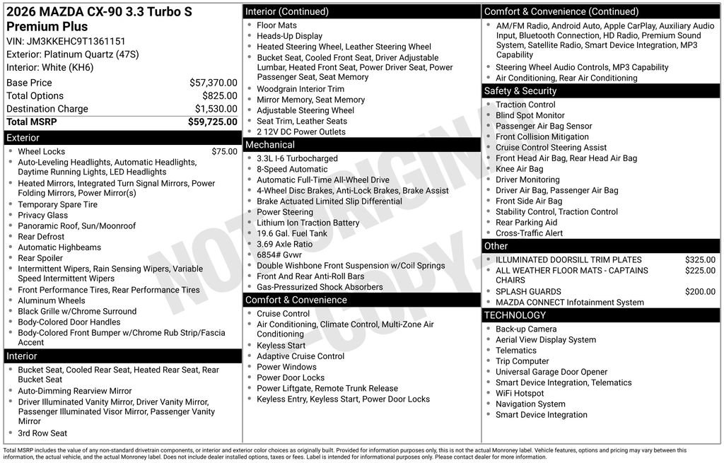 New 2026 MAZDA CX-90 3.3 Turbo S w/ Premium Plus image 6