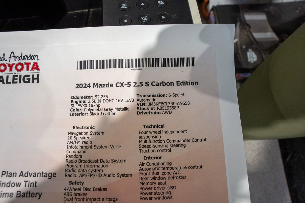 Used 2024 MAZDA CX-5 Carbon Edition image 22