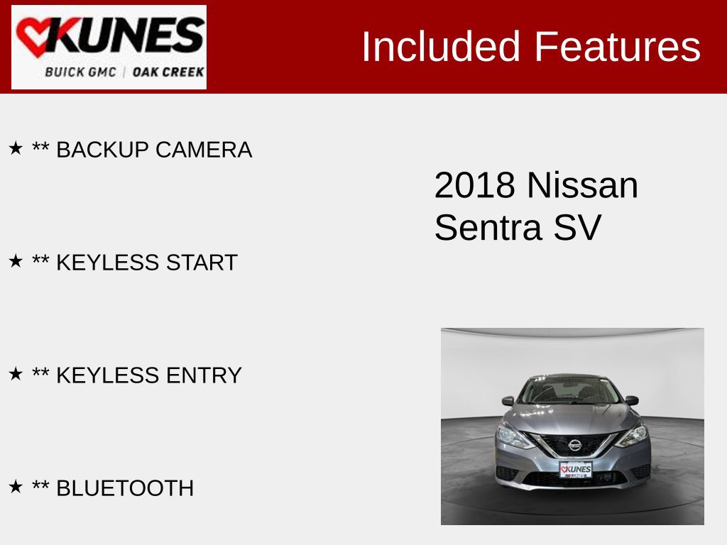 Used 2018 Nissan Sentra SV FWD image 2
