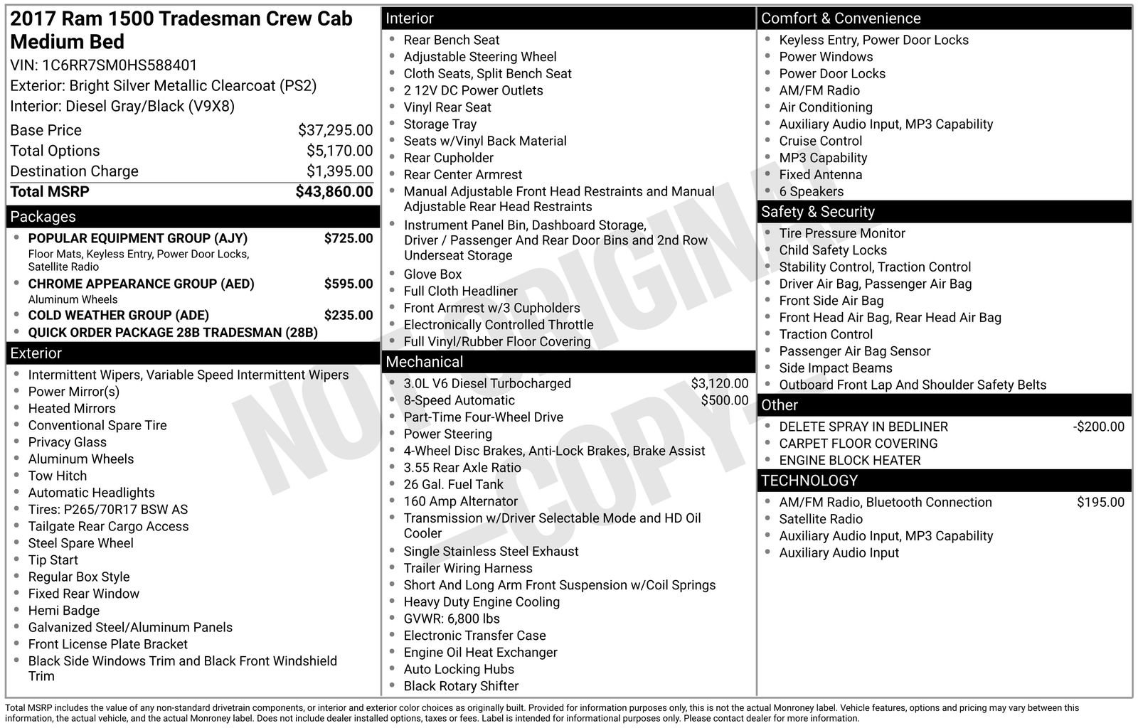 Used 2017 RAM 1500 Tradesman w/ Popular Equipment Group AWD/4WD image 34