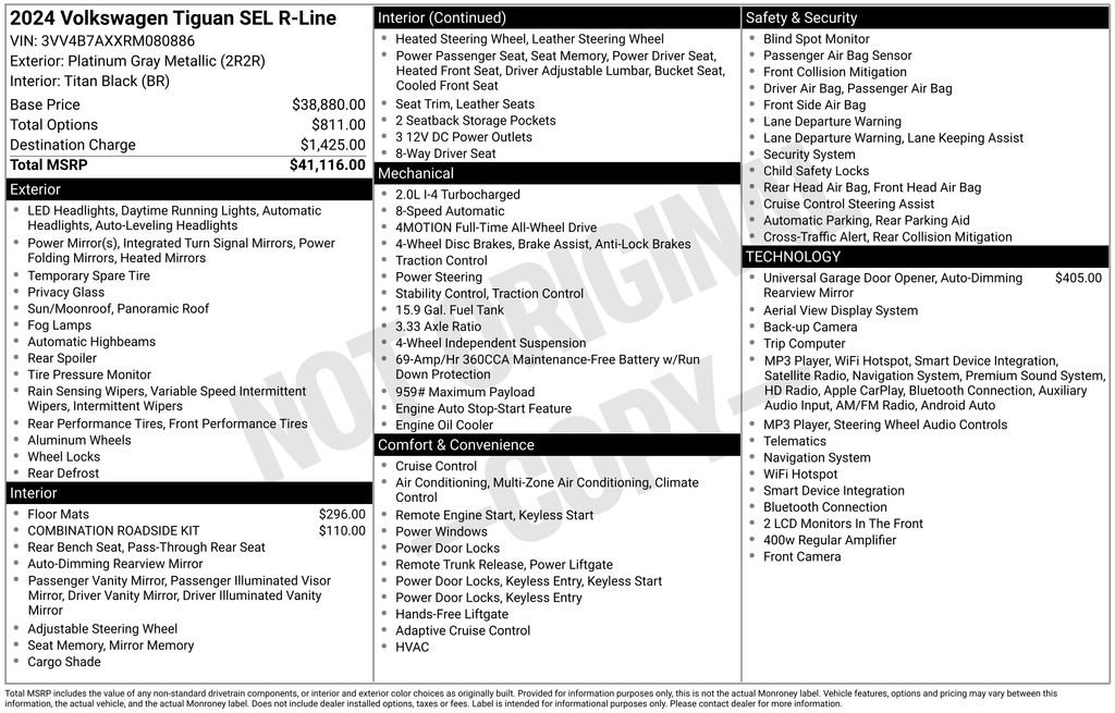 Used 2024 Volkswagen Tiguan SEL R-Line AWD/4WD image 38
