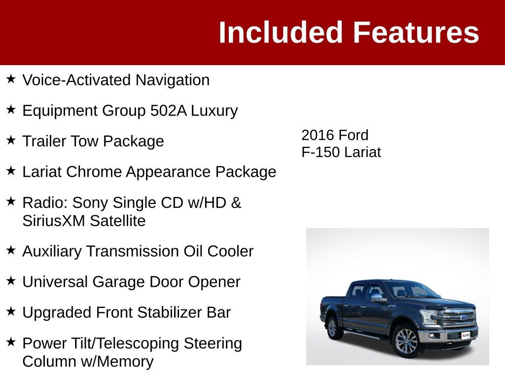 Used 2016 Ford F150 Lariat w/ Equipment Group 502A Luxury AWD/4WD image 3
