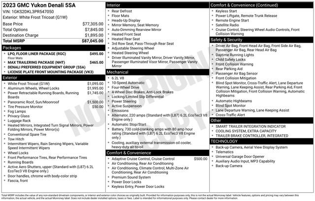 Used 2023 GMC Yukon Denali w/ LPO, Floor Liner Package AWD/4WD image 19