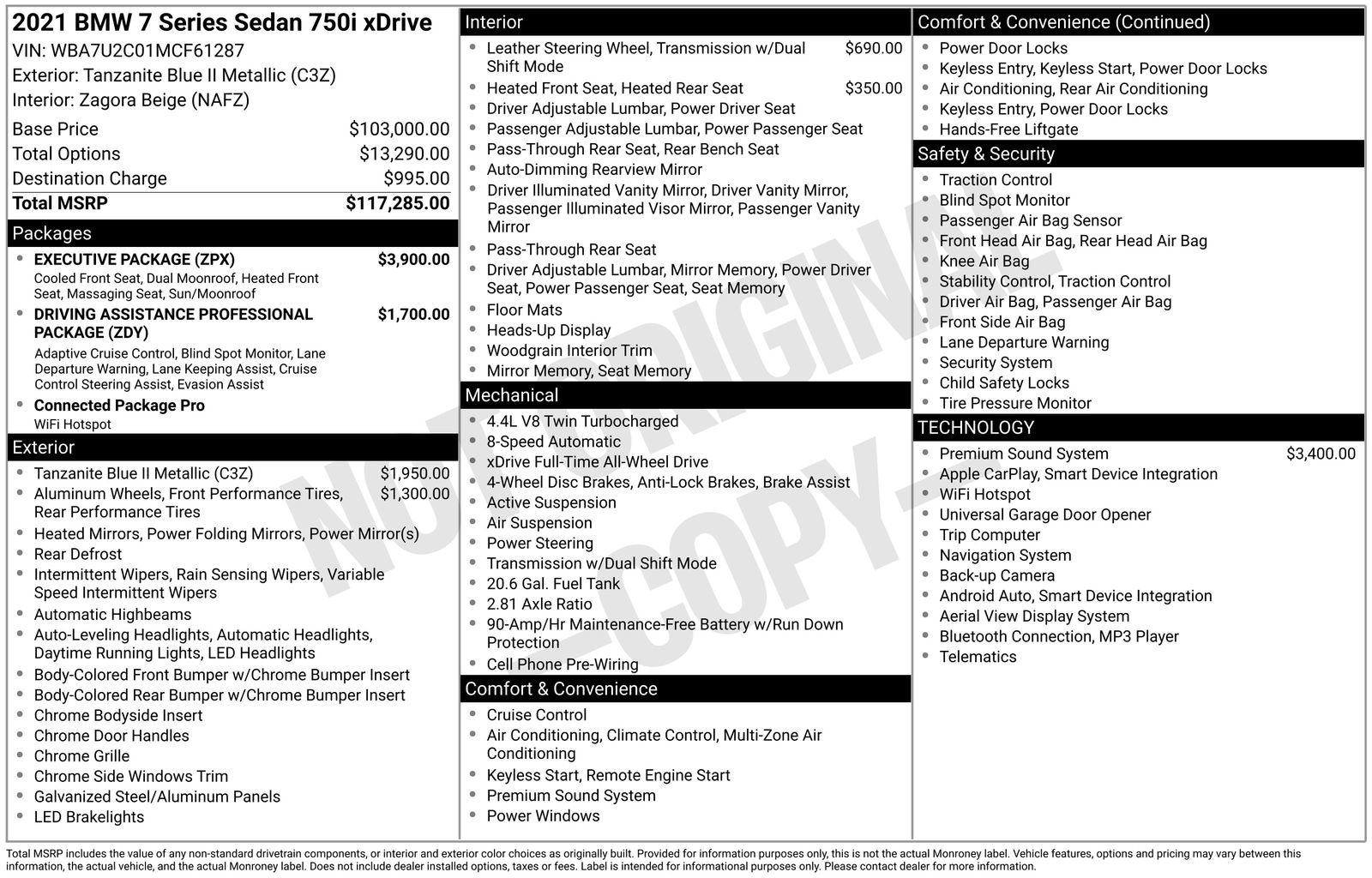 Used 2021 BMW 750i xDrive w/ Executive Package image 52