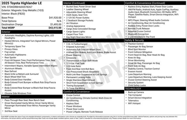 Used 2025 Toyota Highlander LE image 6