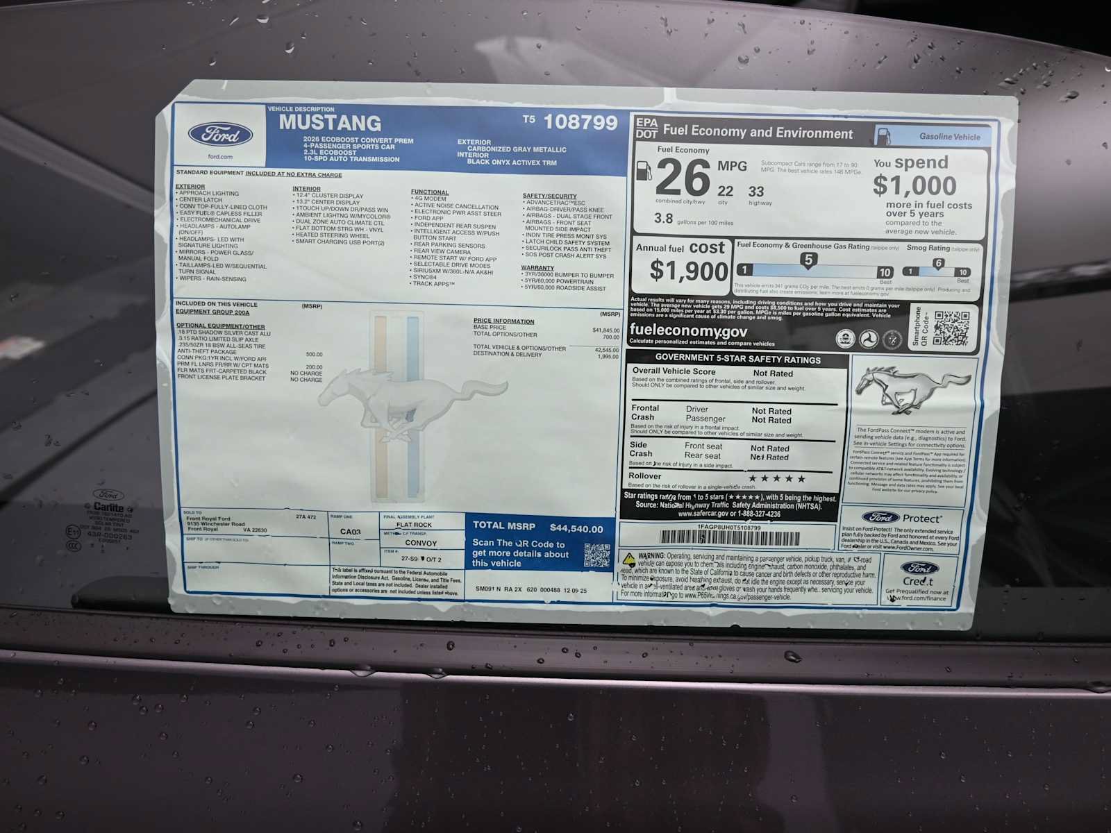 New 2026 Ford Mustang Premium w/ Anti-Theft Package RWD image 12