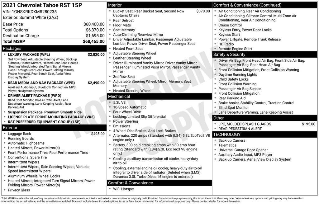 Used 2021 Chevrolet Tahoe RST w/ Luxury Package image 30