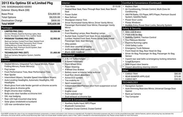 Used 2013 Kia Optima SX w/ Limited Pkg FWD image 15