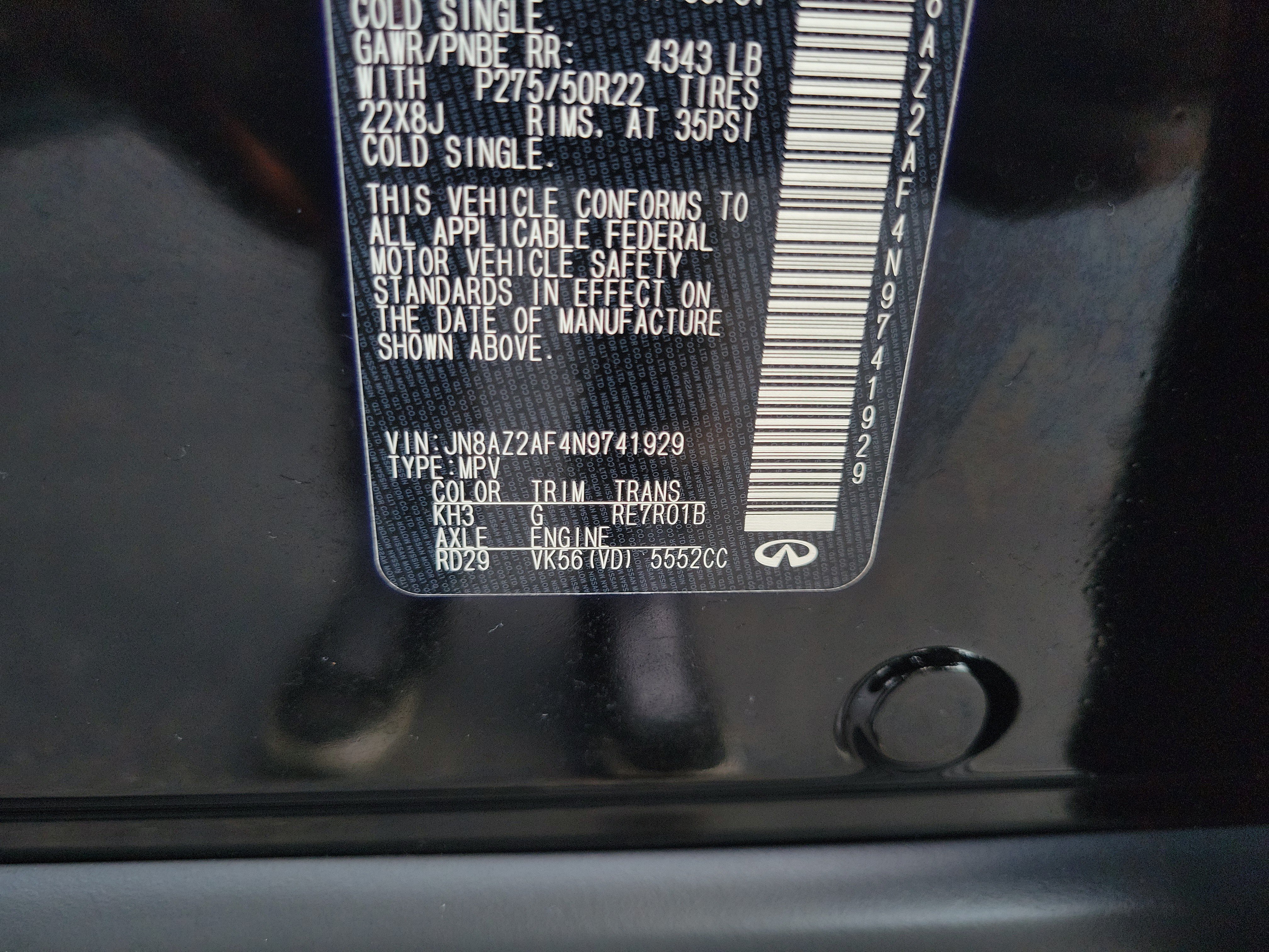 Used 2022 INFINITI QX80 Premium Select w/ Cargo Package RWD image 36