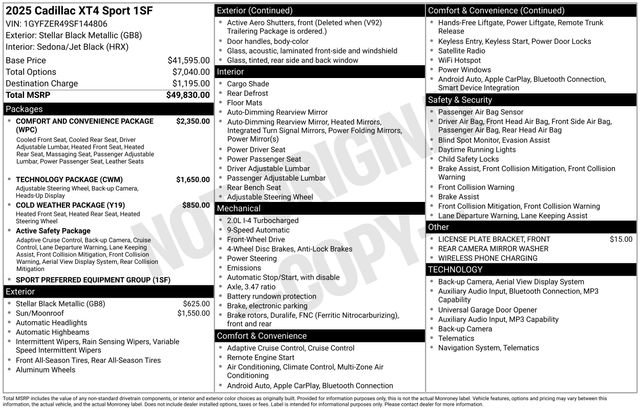 Used 2025 Cadillac XT4 Sport FWD image 7
