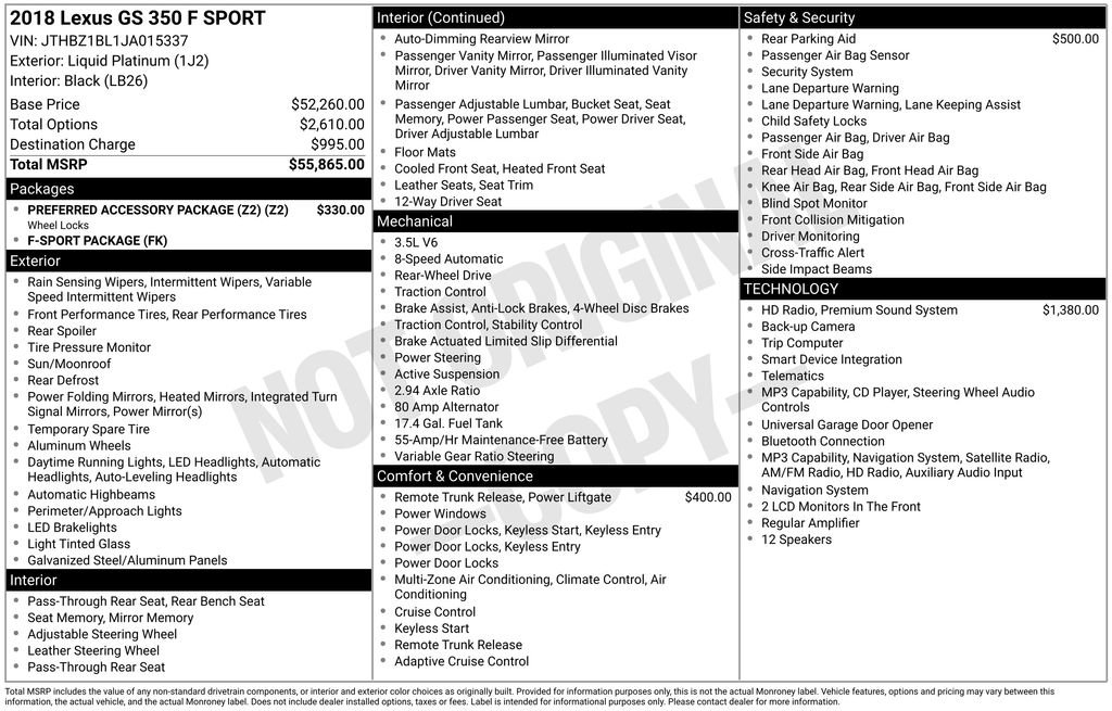 Used 2018 Lexus GS 350 F Sport image 13