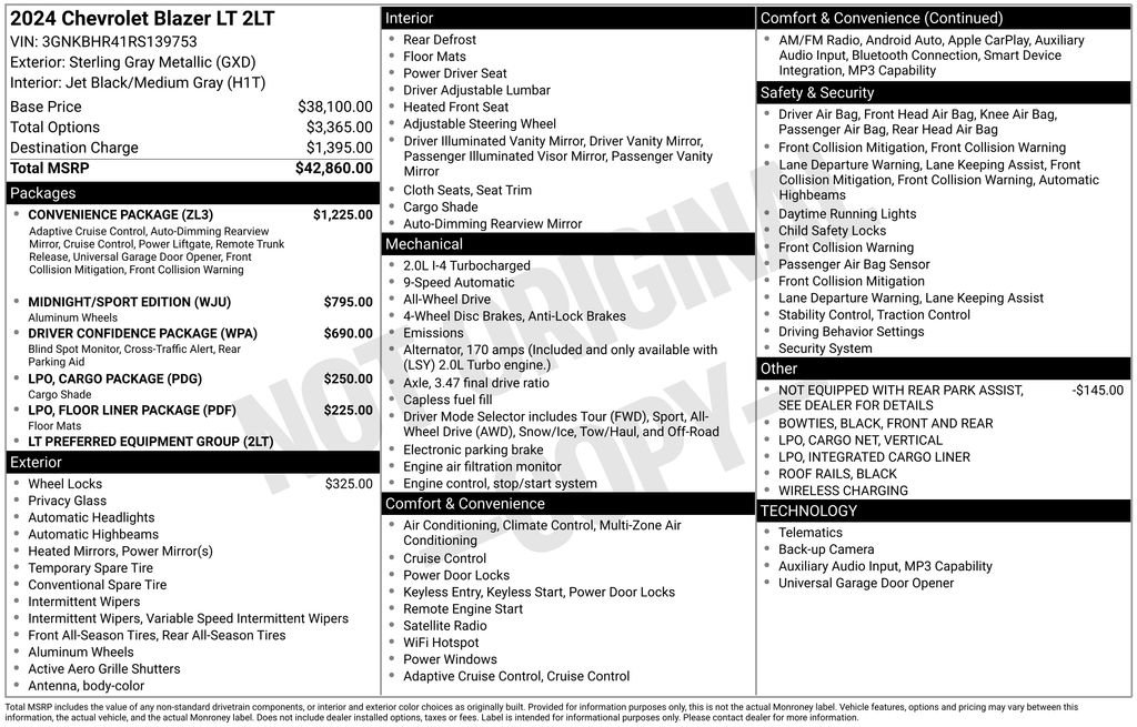 Used 2024 Chevrolet Blazer LT w/ Convenience Package image 10